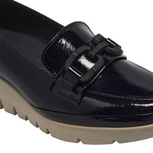 Carl Scarpa Forza Navy Leather Wedge Loafers